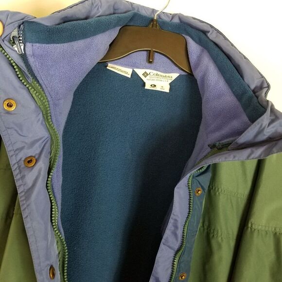 VTG Columbia Women Bugaboo 3 in 1 Winter Jacket Ski Size XL Green Blue - Picture 7 of 10